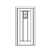 4-lite over 3-panel plank door
Unit Dimension 37-1/2" x 85-5/8"
Door Dimension 36" x 83"
Panels - v-groove
Glazing - Tempered IG, leaded